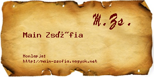 Main Zsófia névjegykártya